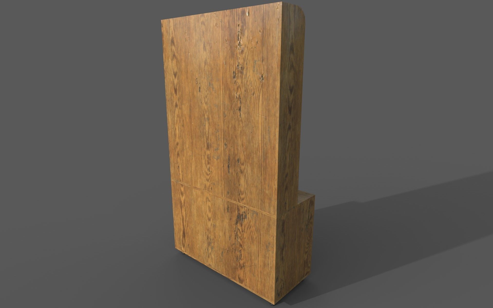 Old Wooden Cabinet Low-poly 3D model_7
