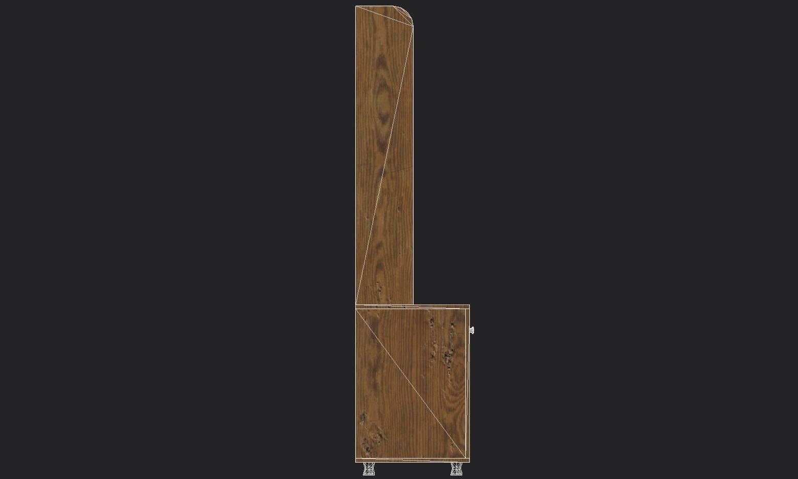 Old Wooden Cabinet Low-poly 3D model_13