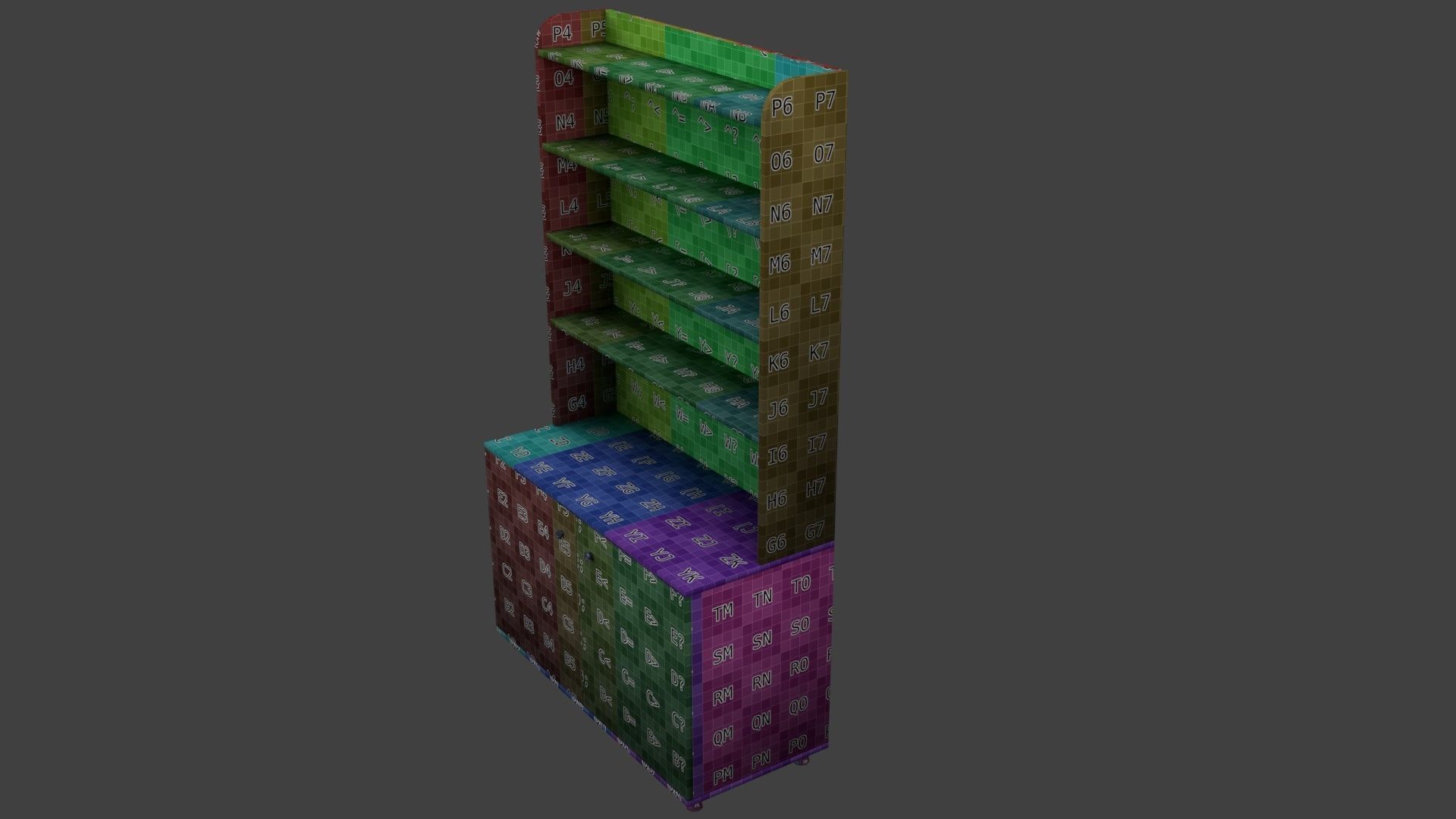 Old Wooden Cabinet Low-poly 3D model_18