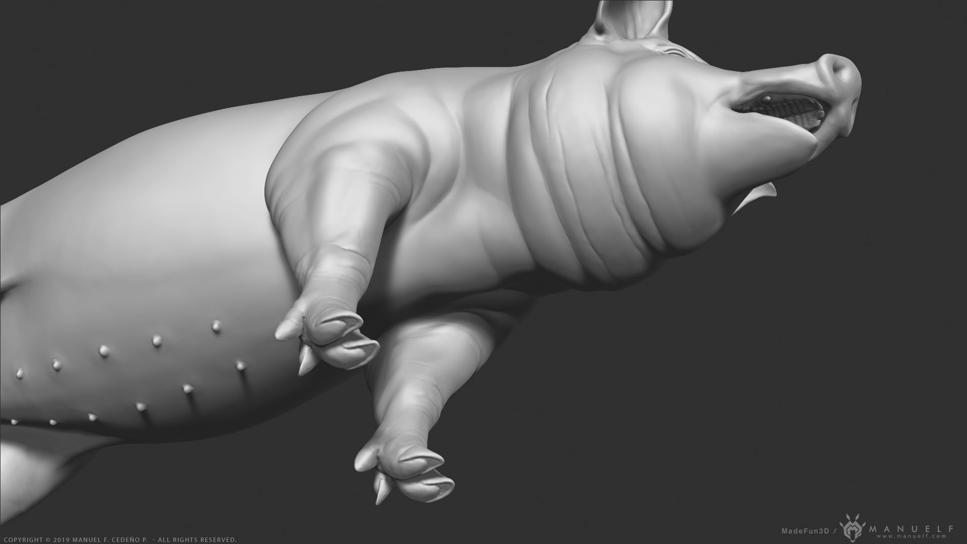 Pig - Highpoly Sculpture 3D model_12