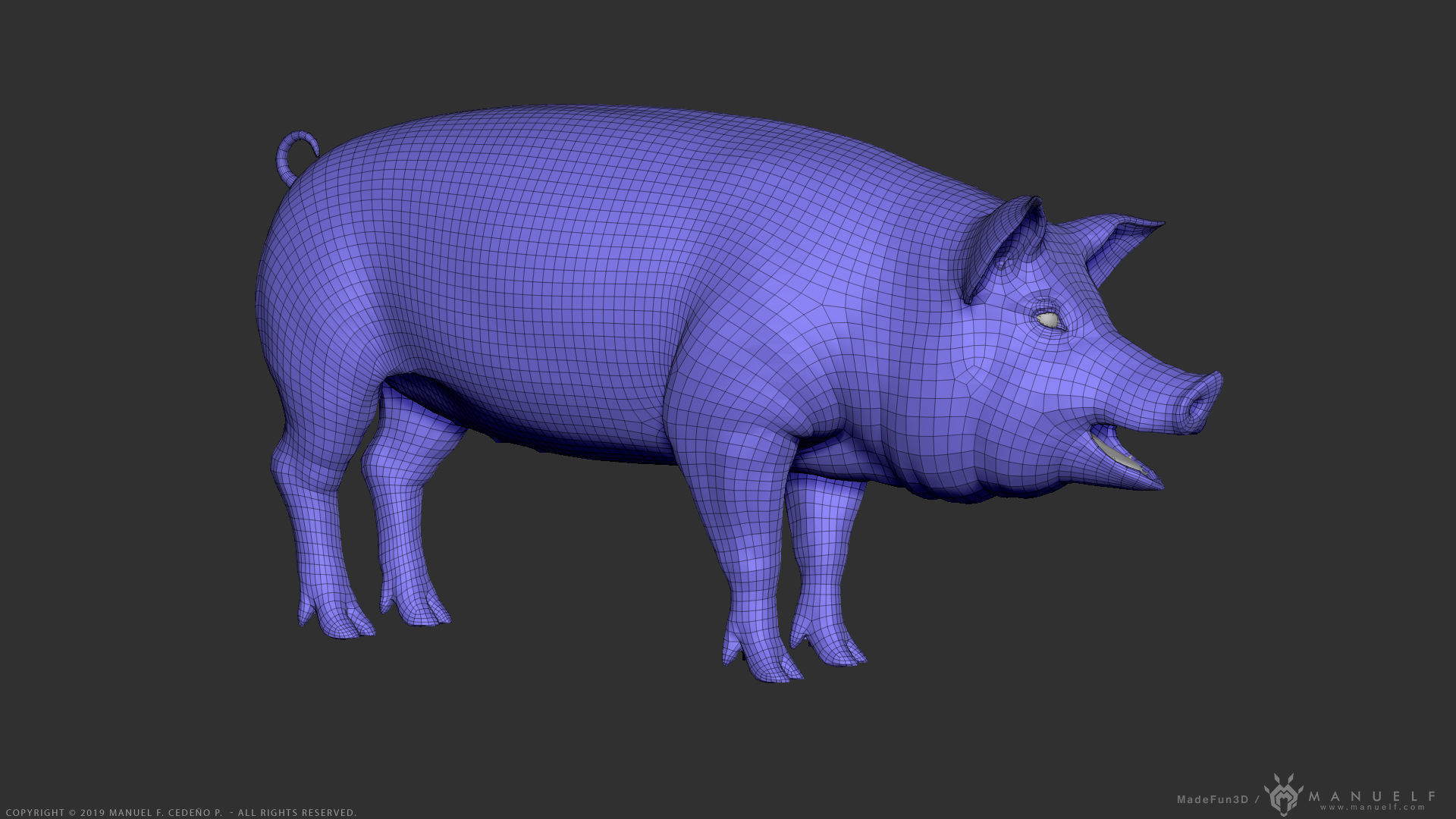 Pig - Highpoly Sculpture 3D model_15