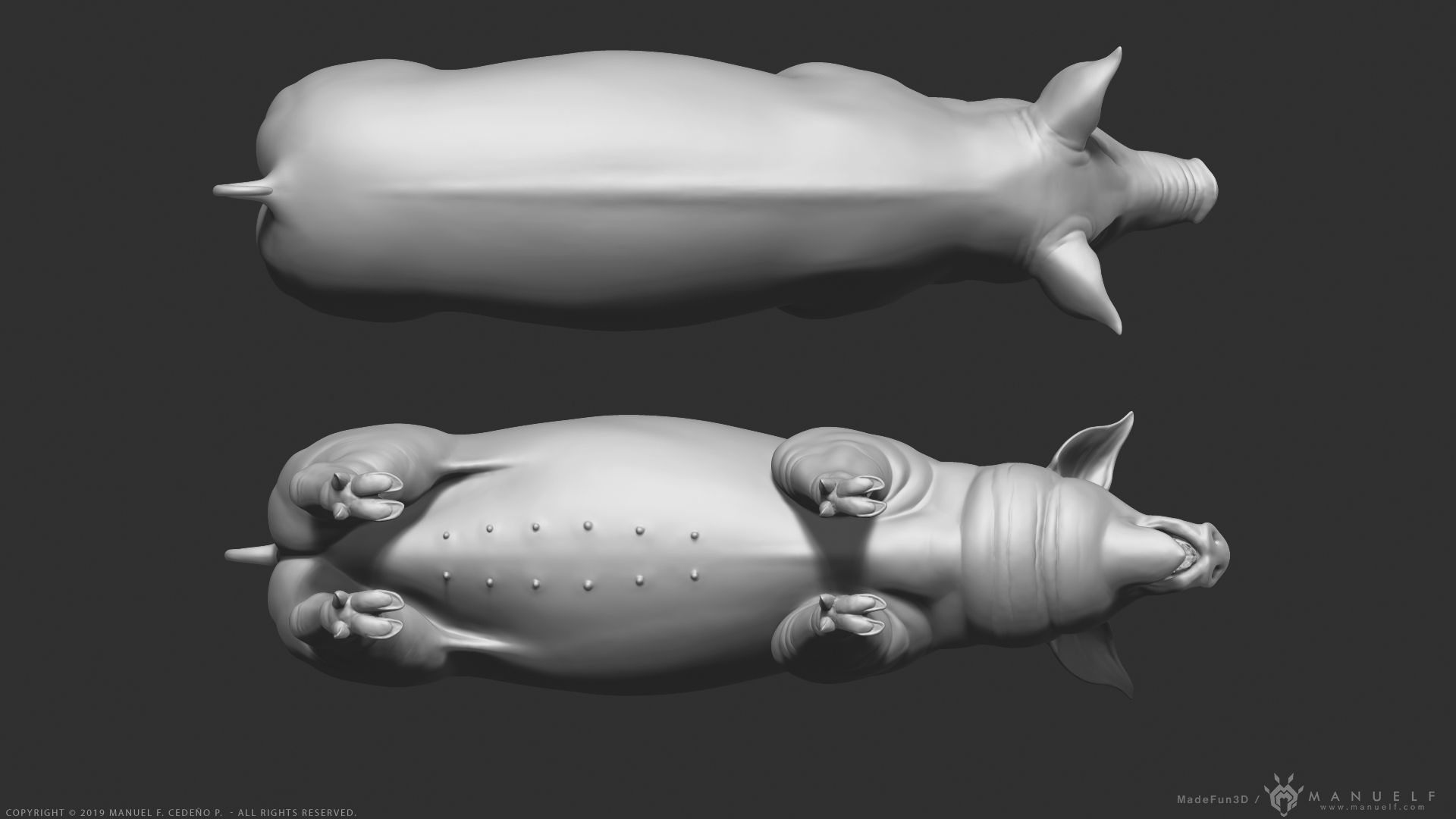 Pig - Highpoly Sculpture 3D model_10