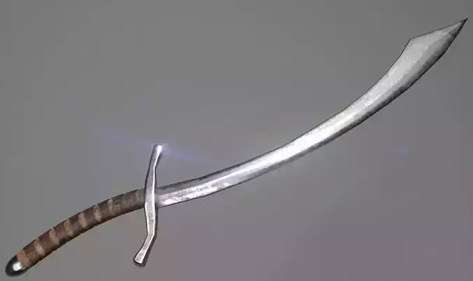 Scimitar sword Low-poly 3D model