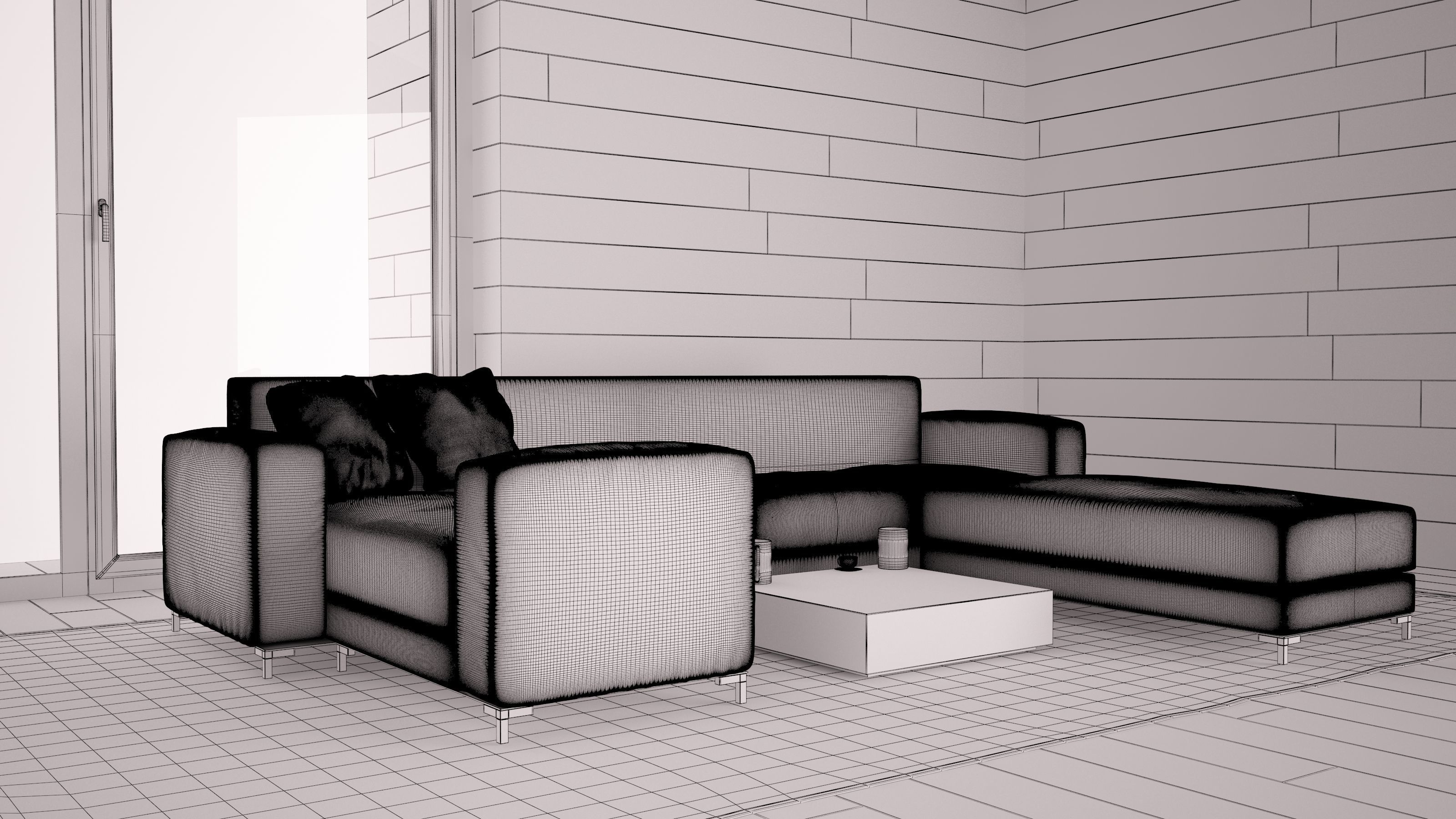 Sofa set - Interior Furniture 02 3D model_7