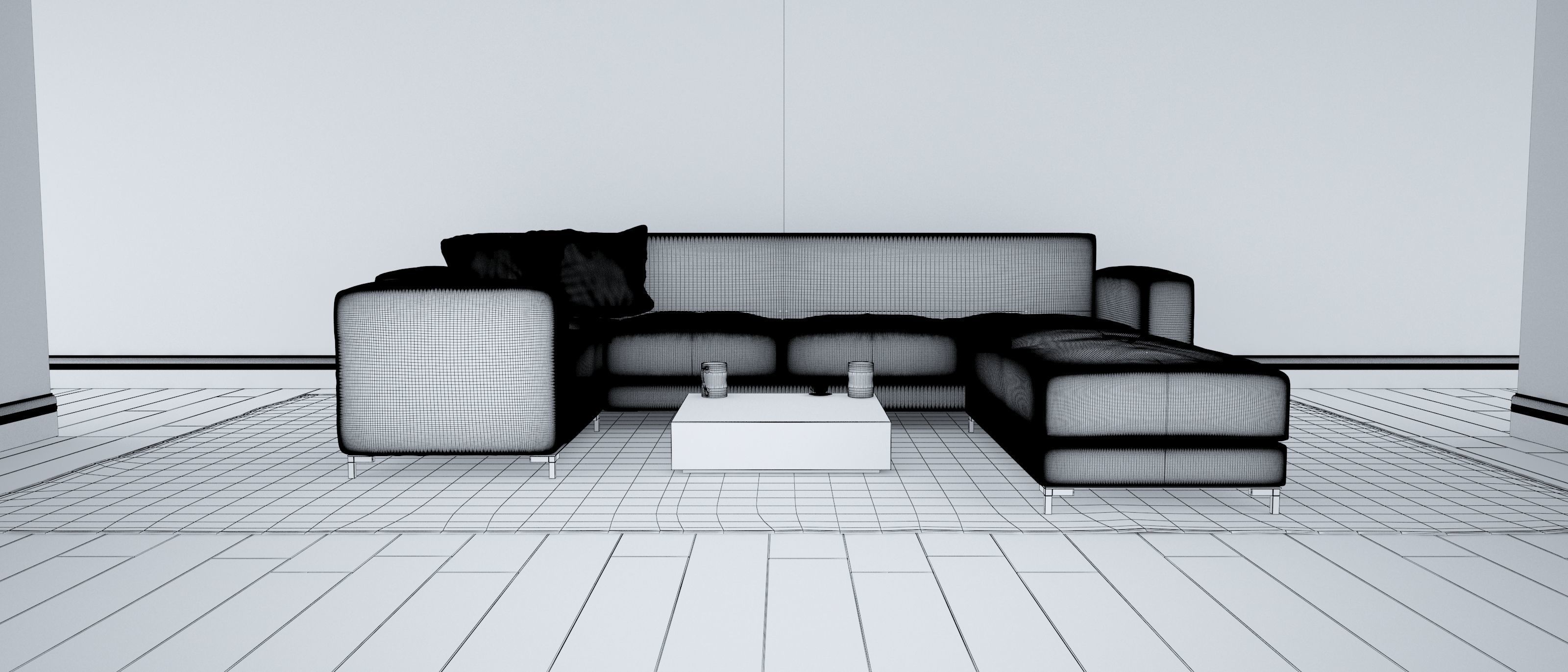 Sofa set - Interior Furniture 02 3D model_1