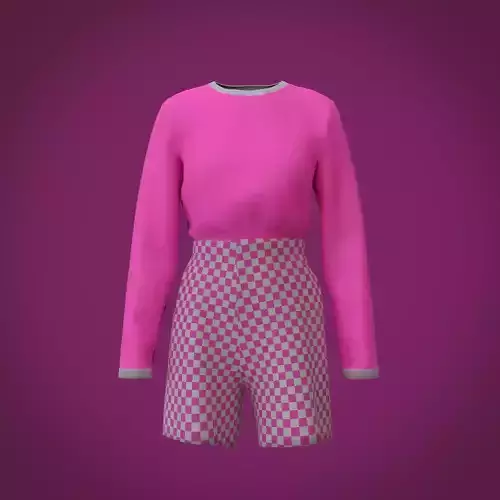  shirt and pants - checkered shorts and t-shirt 3D model