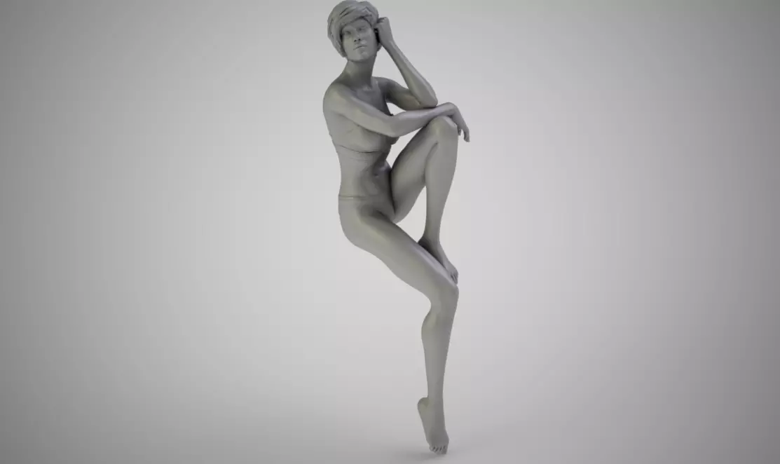 Glamour Young Lady 3D print model_0