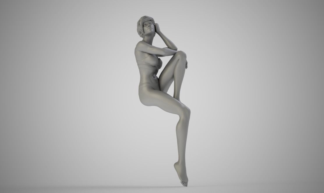 Glamour Young Lady 3D print model_3