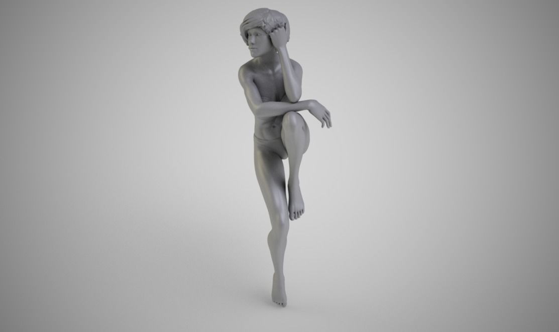 Glamour Young Lady 3D print model_1