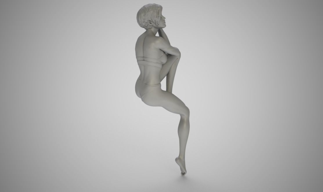 Glamour Young Lady 3D print model_2