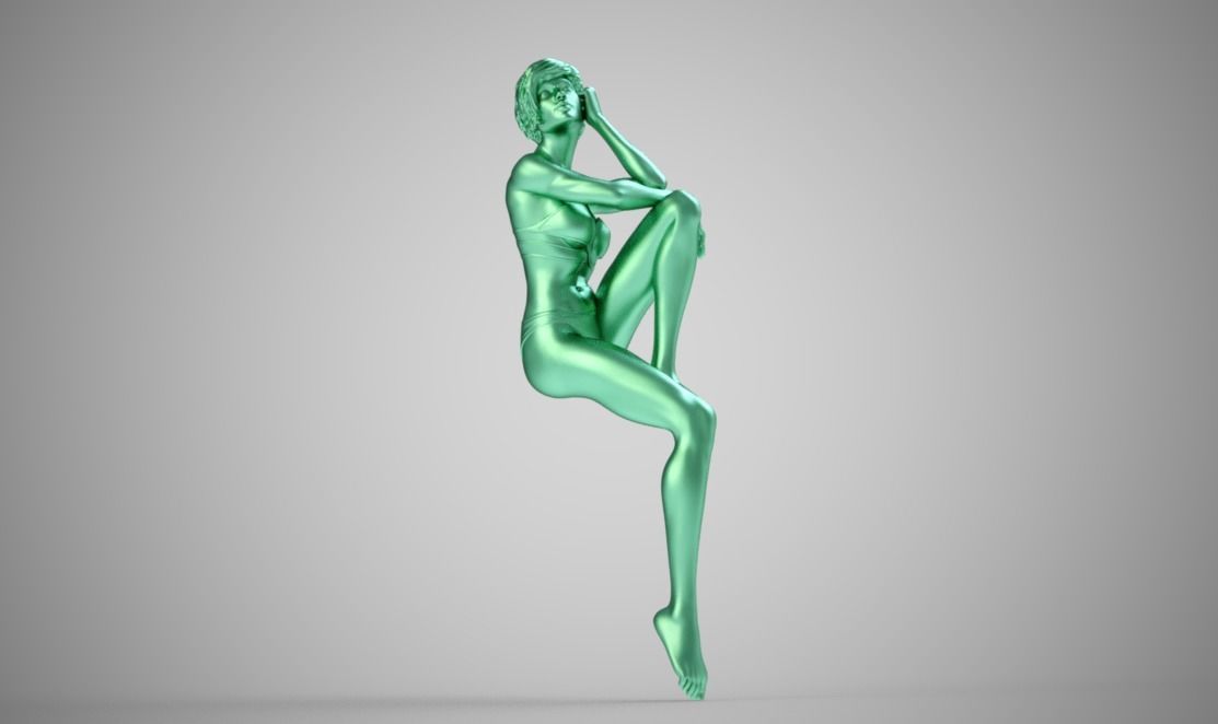 Glamour Young Lady 3D print model_6