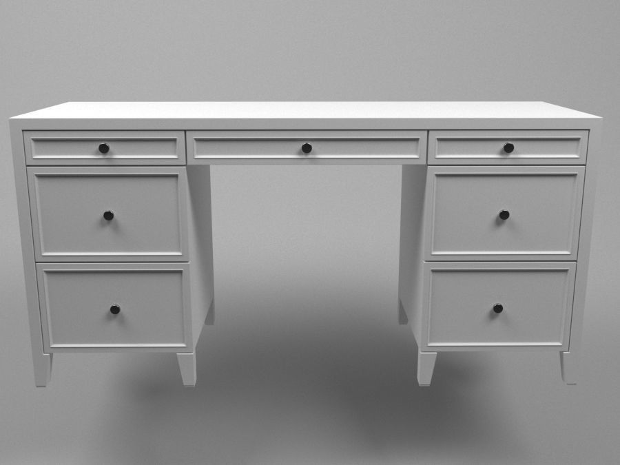 Writing desk 3D model_2