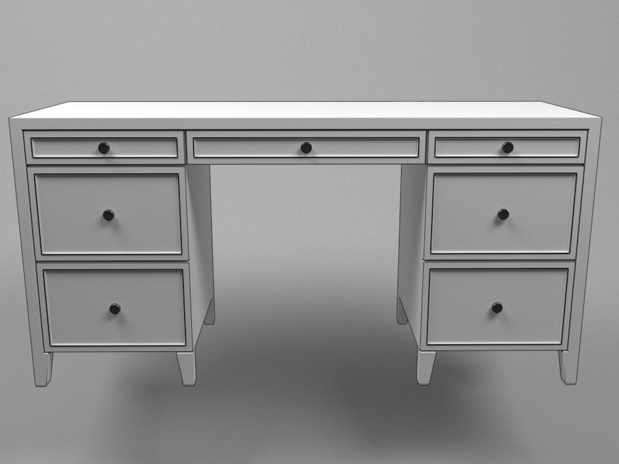Writing desk 3D model_3