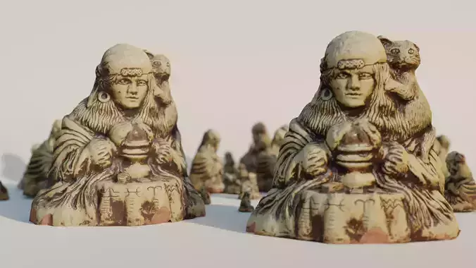 Matchless 1981 Earthenware Statue damaged Low-poly 3D model