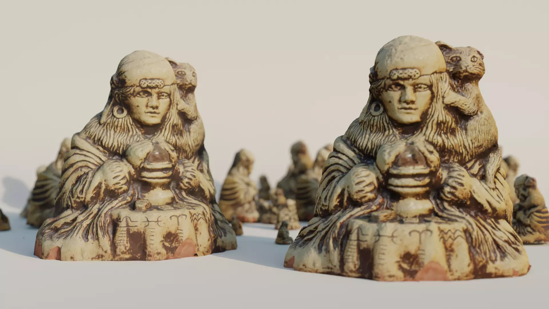 Matchless 1981 Earthenware Statue damaged Low-poly 3D model_0