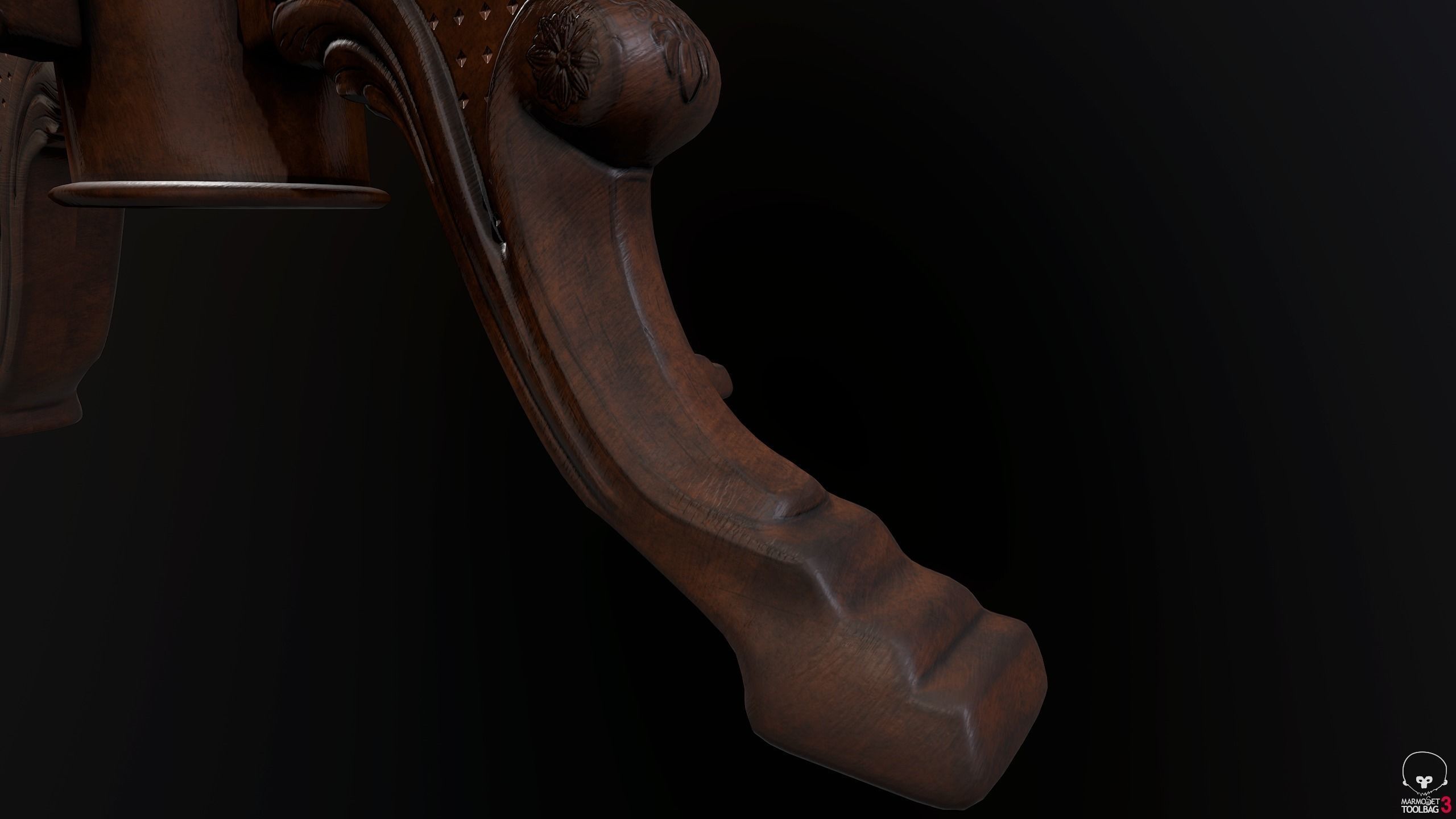 Victorian Table PBR Low-poly 3D model_7