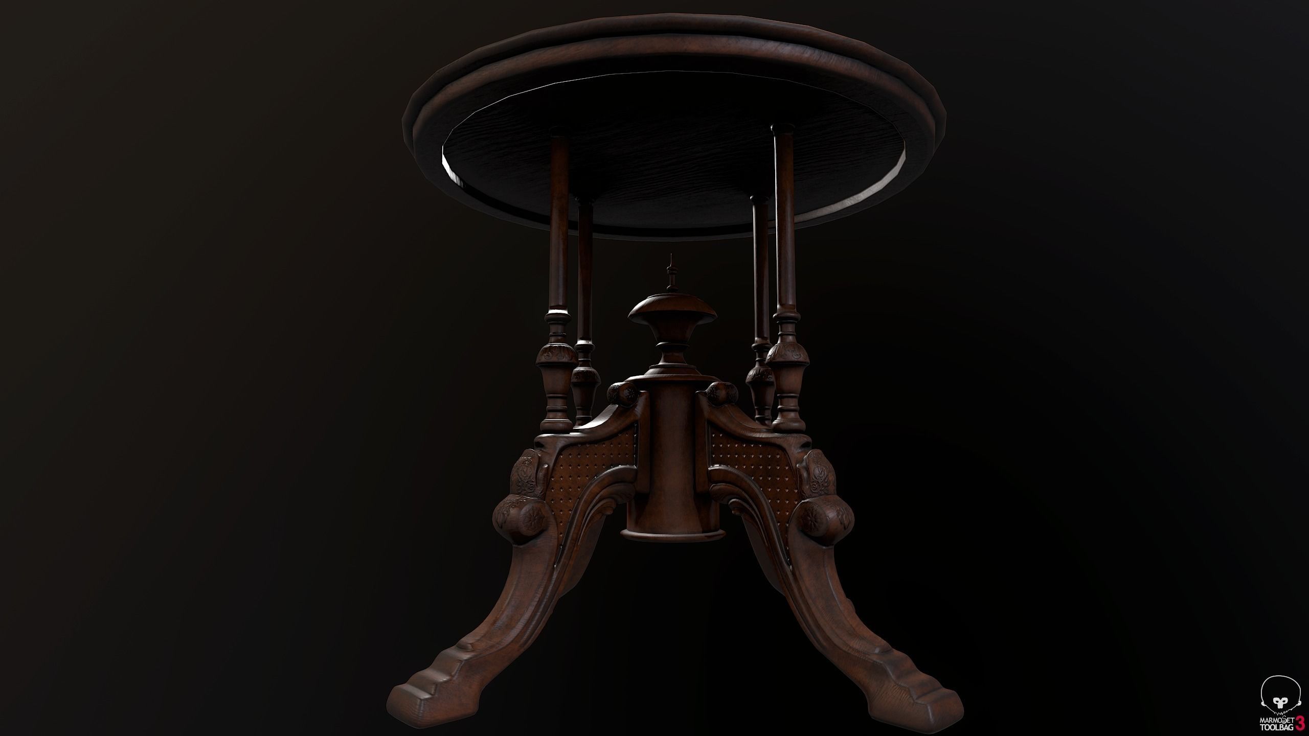 Victorian Table PBR Low-poly 3D model_5