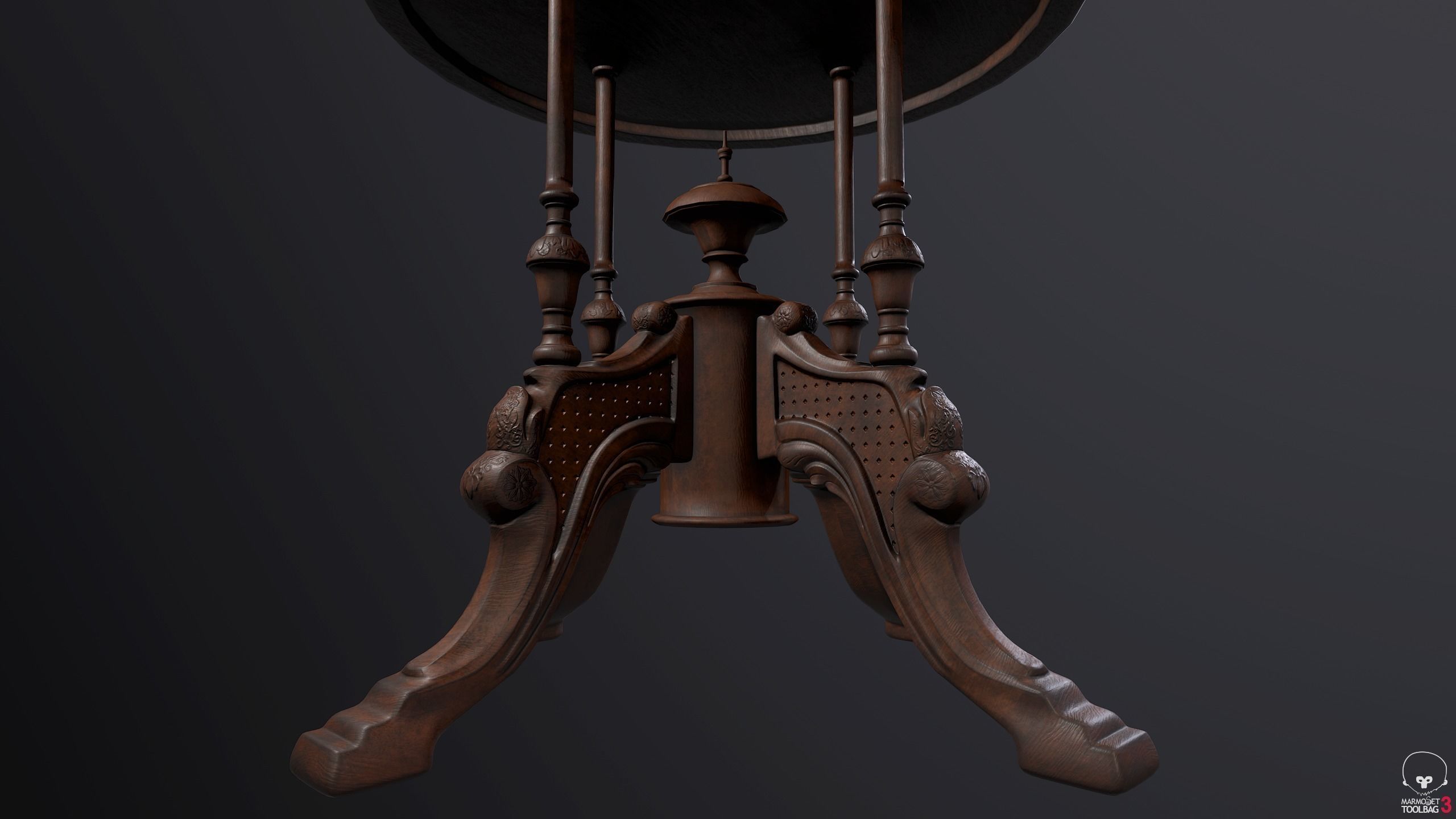 Victorian Table PBR Low-poly 3D model_3