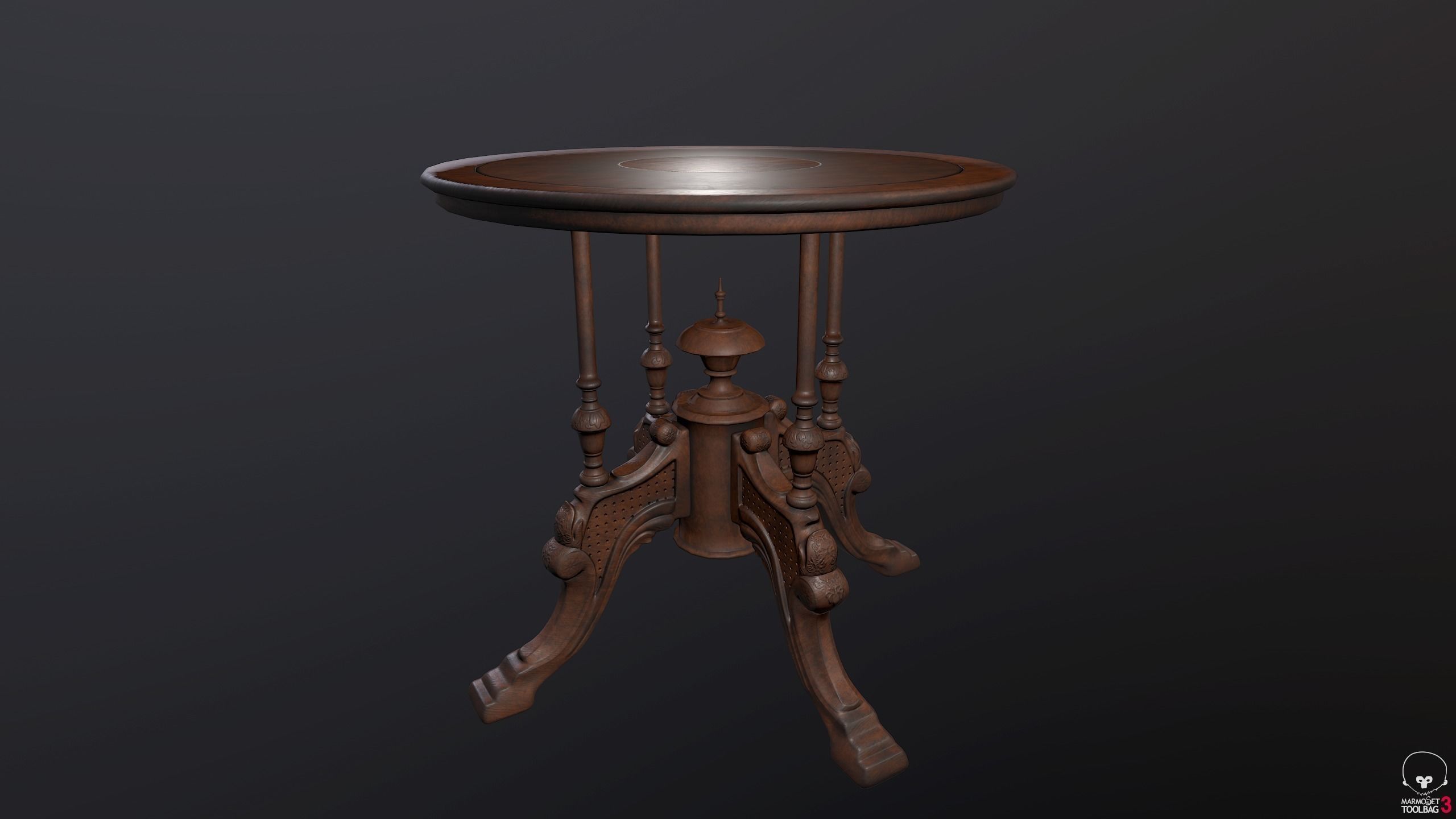 Victorian Table PBR Low-poly 3D model_2