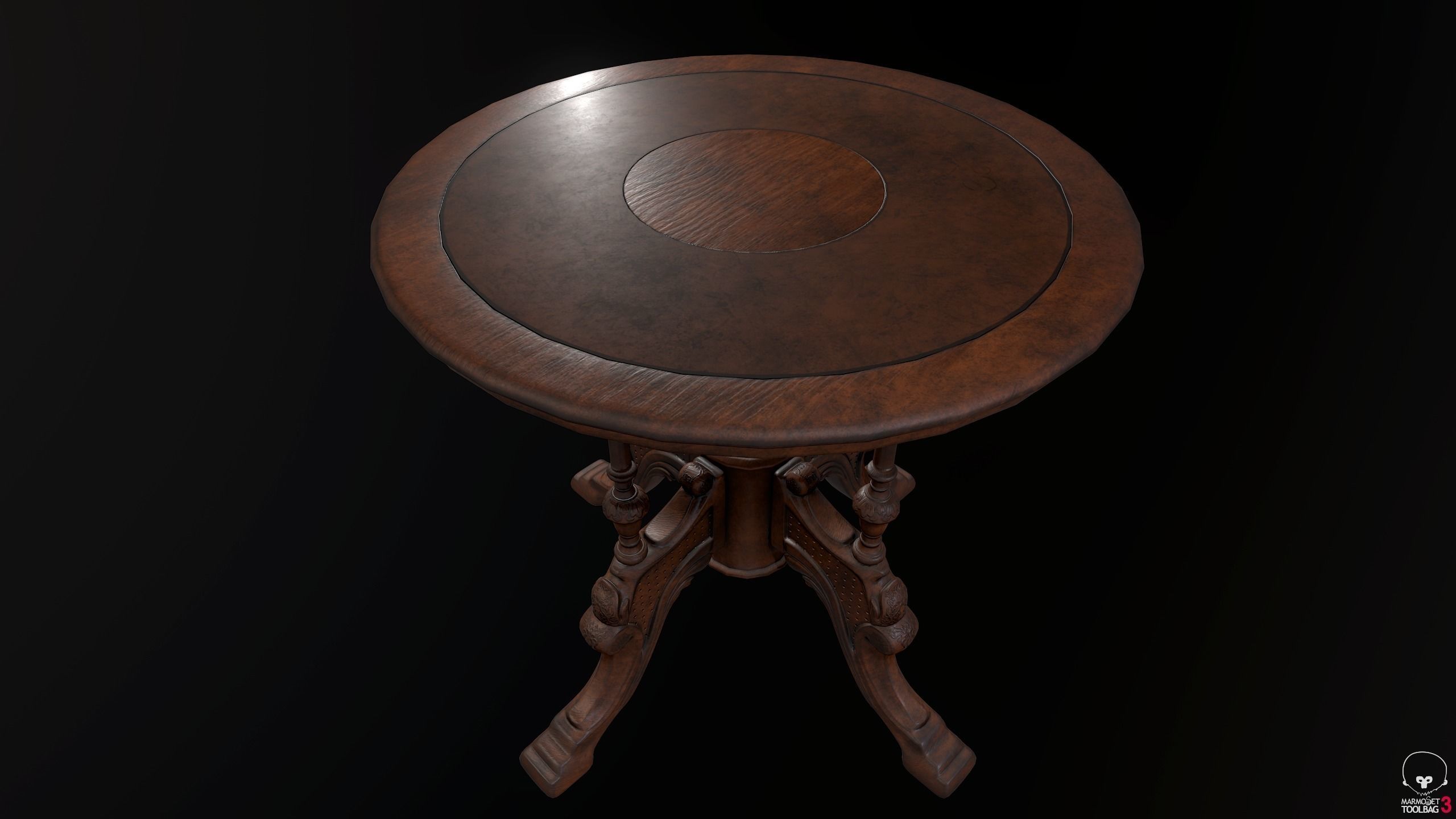 Victorian Table PBR Low-poly 3D model_4