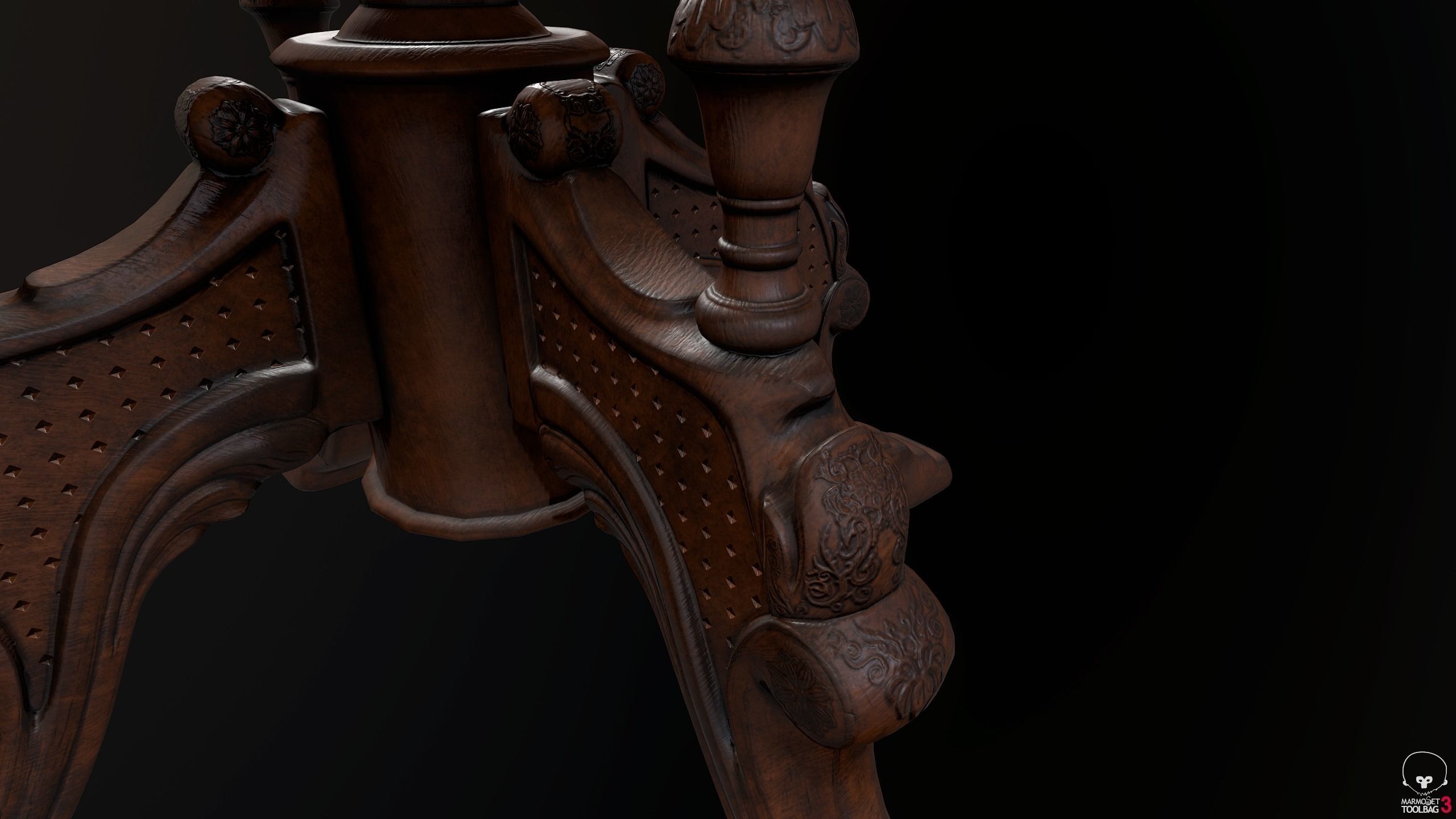 Victorian Table PBR Low-poly 3D model_6