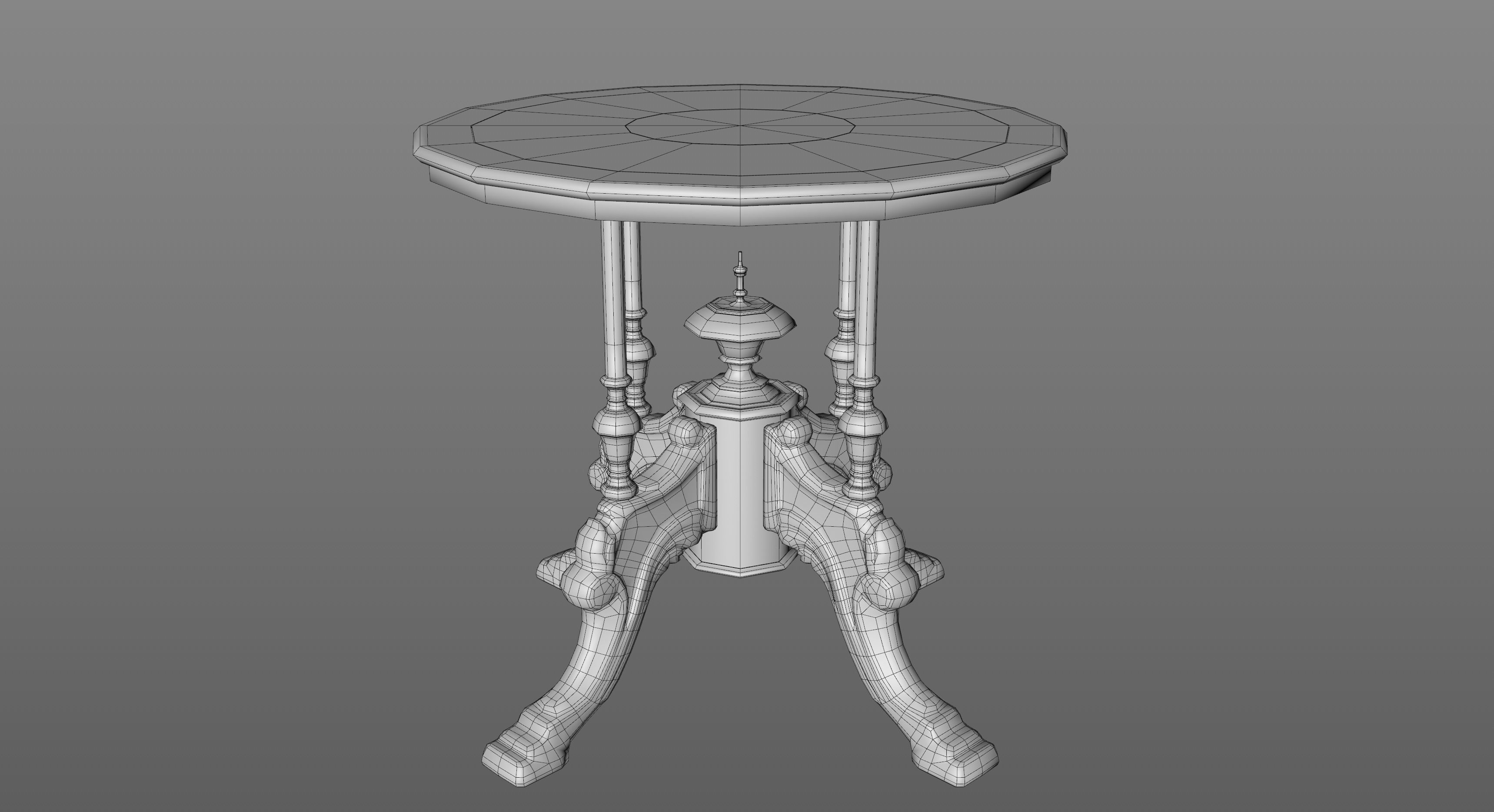 Victorian Table PBR Low-poly 3D model_8