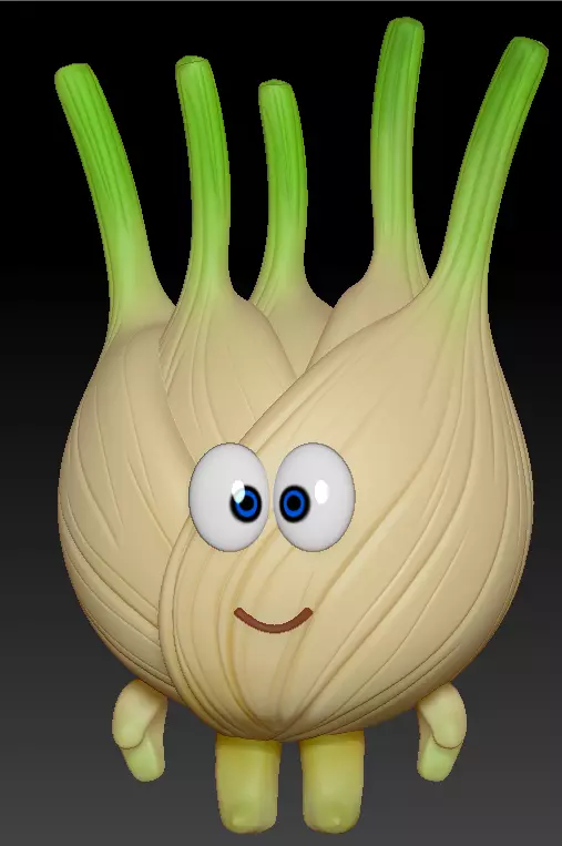 CuHanh onion with eyes and mouth Free 3D model