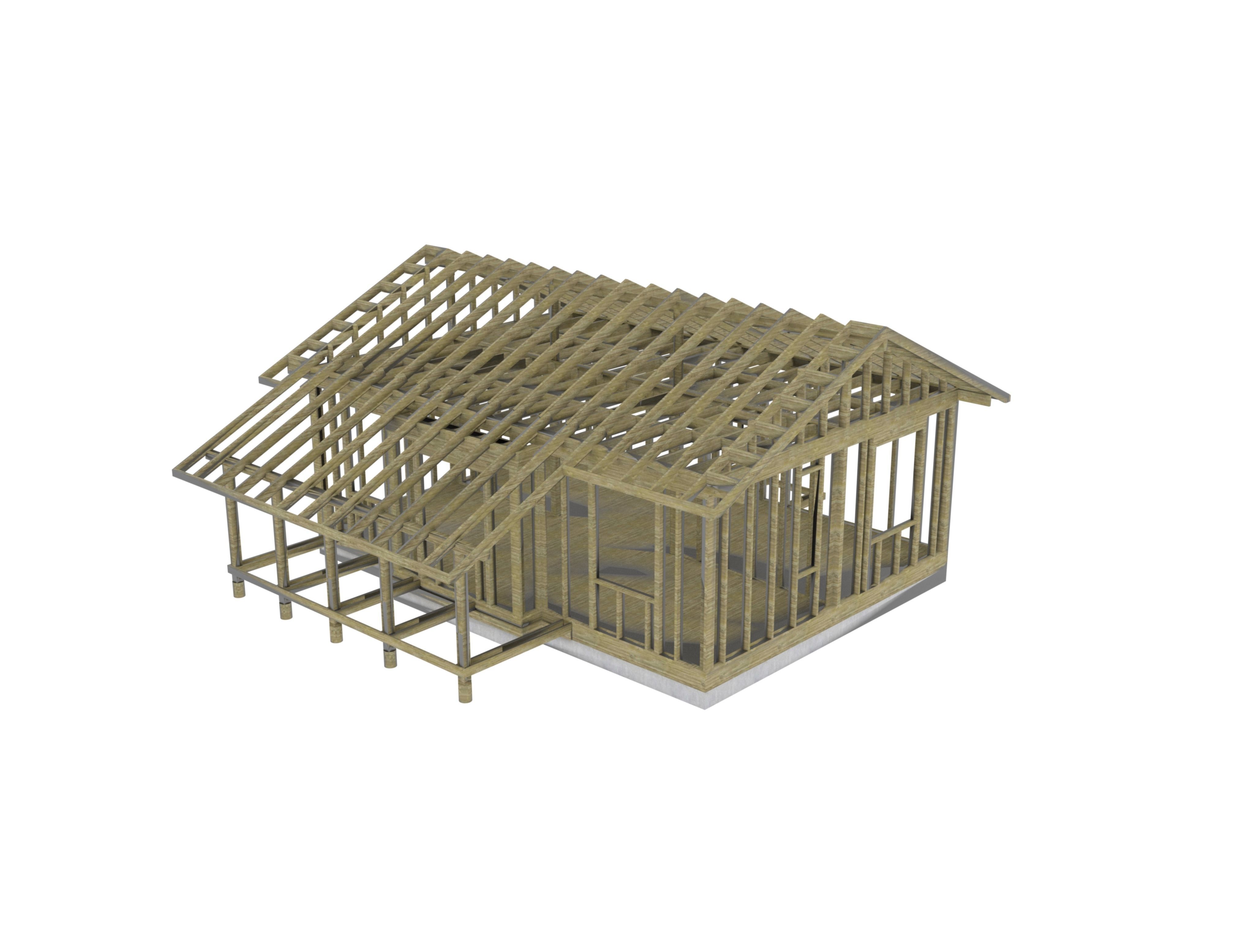Small Framed House 3D model_12