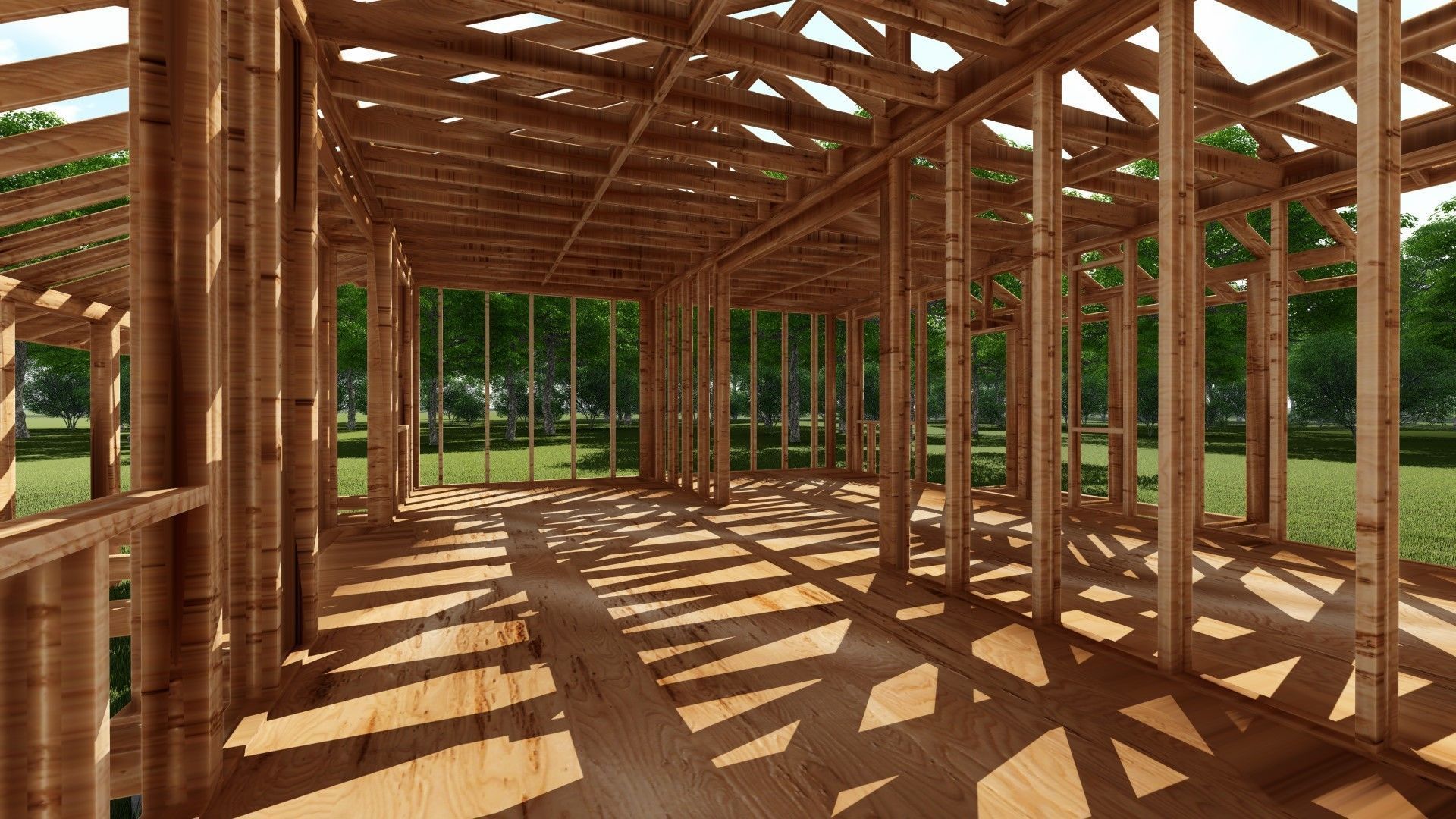 Small Framed House 3D model_5