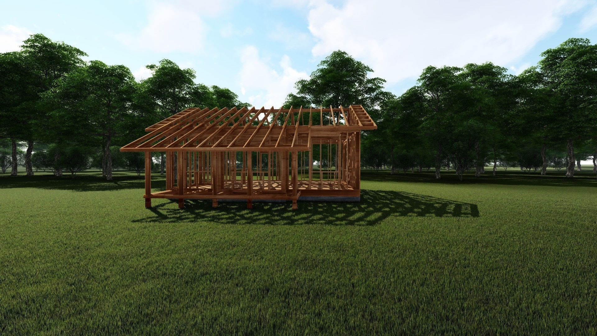 Small Framed House 3D model_1