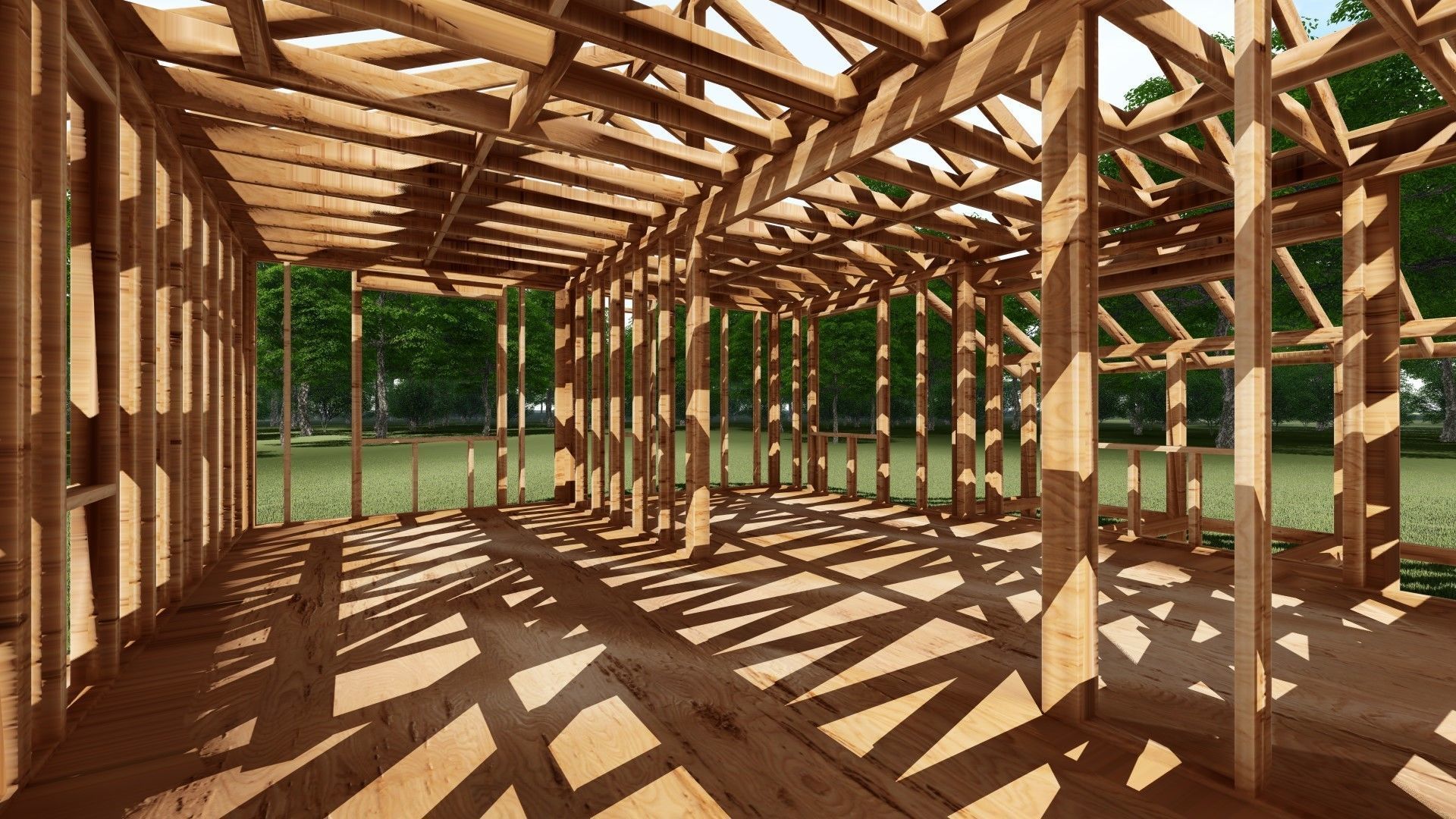 Small Framed House 3D model_4