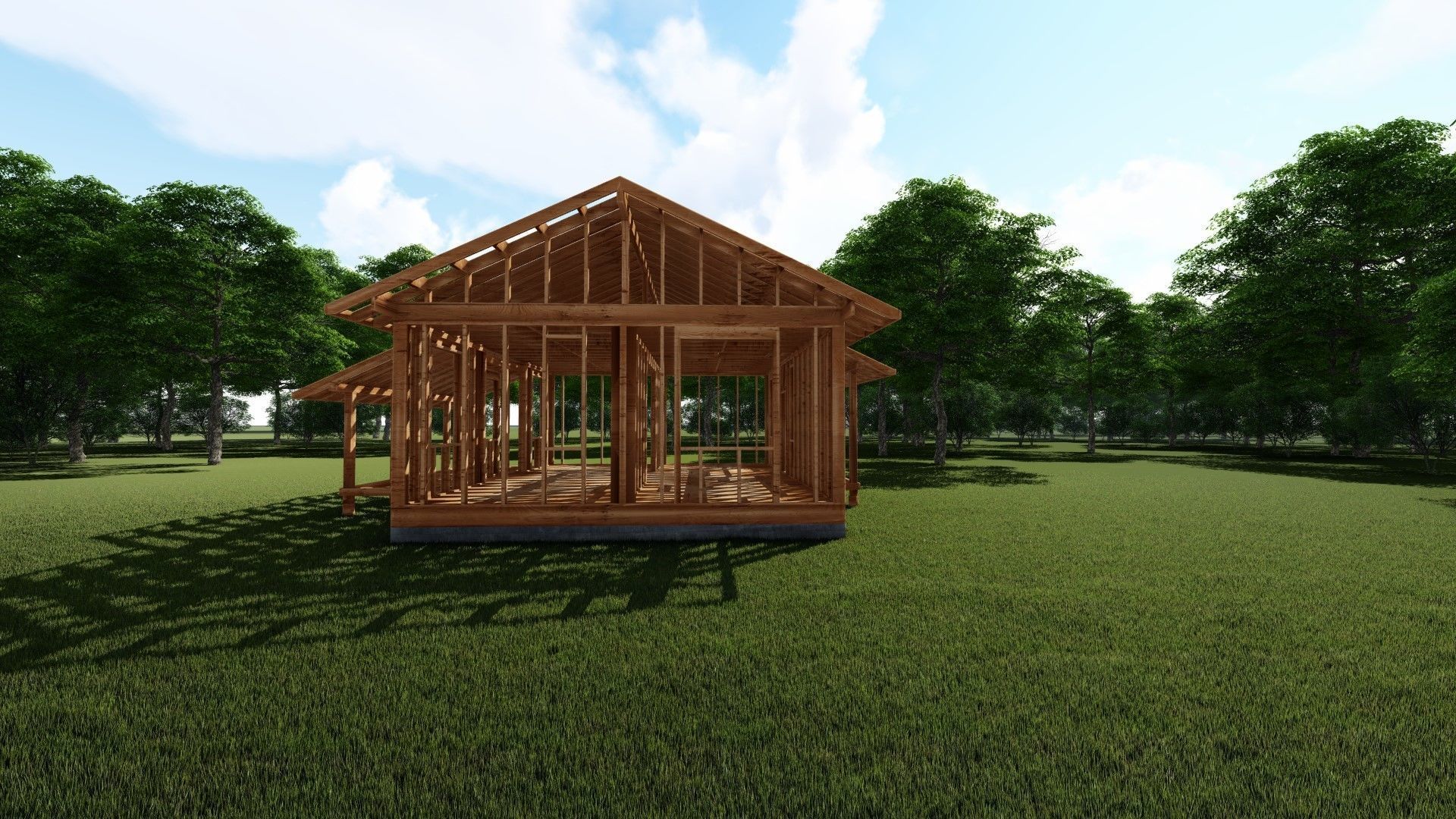 Small Framed House 3D model_9