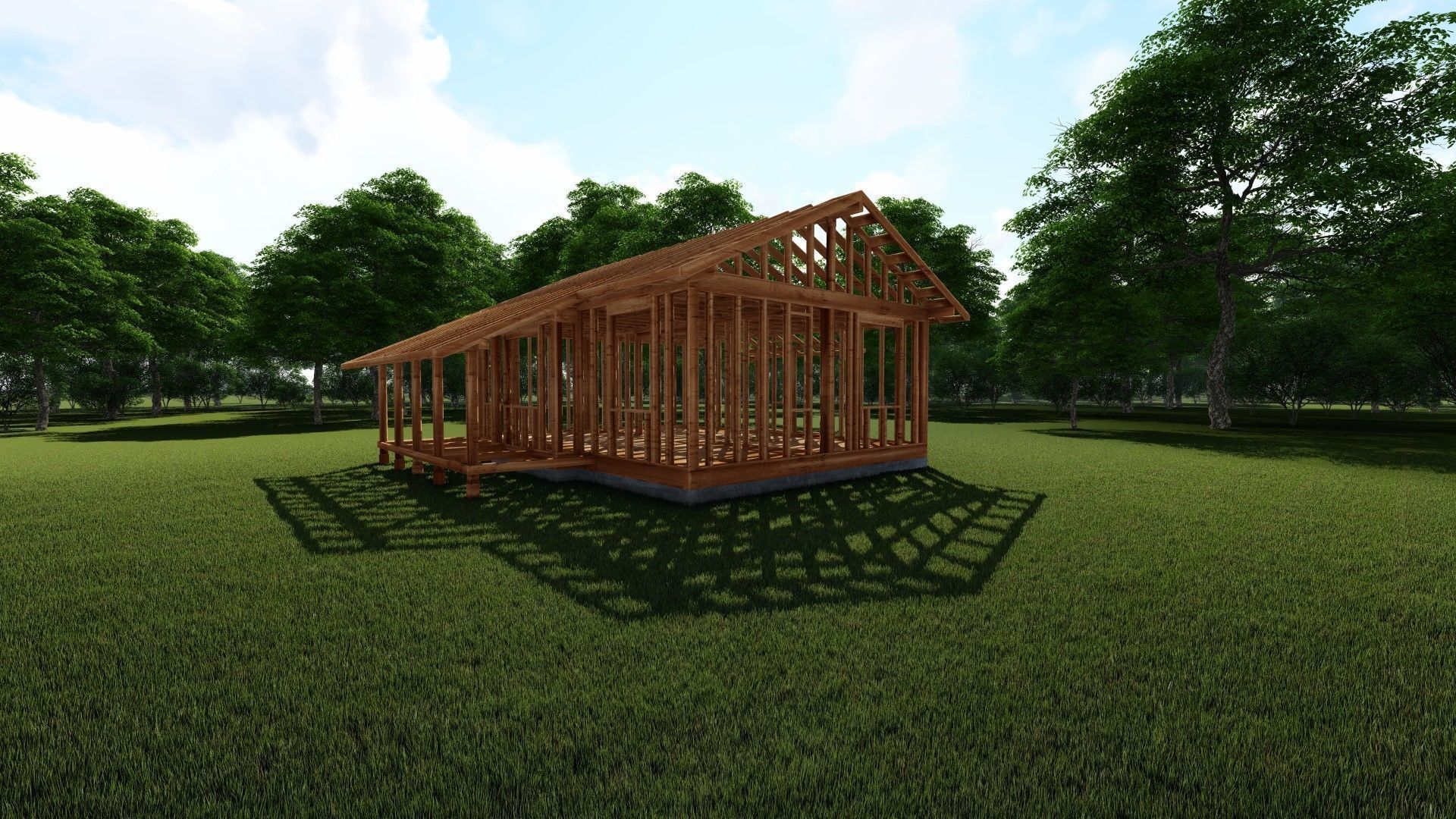 Small Framed House 3D model_10