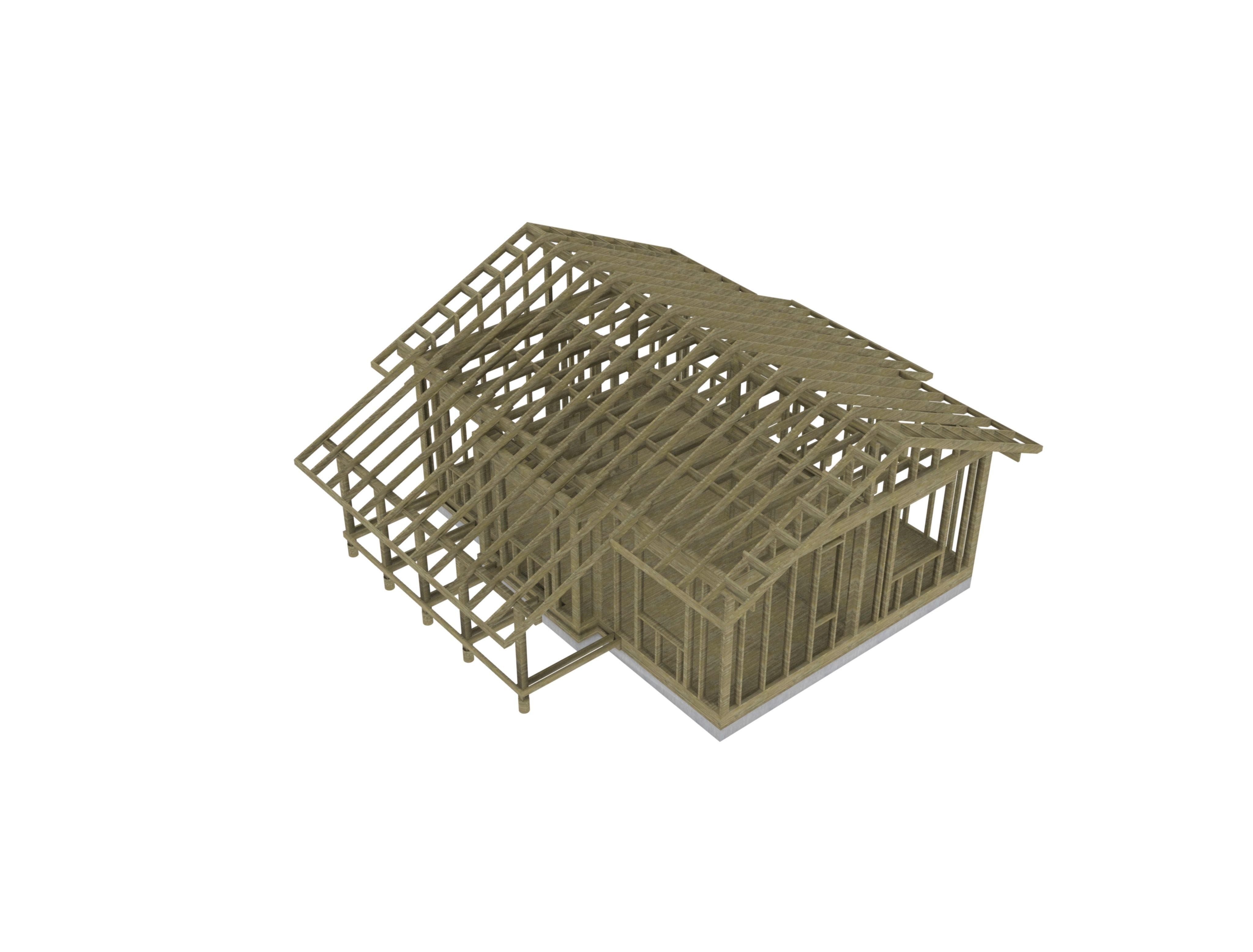 Small Framed House 3D model_13