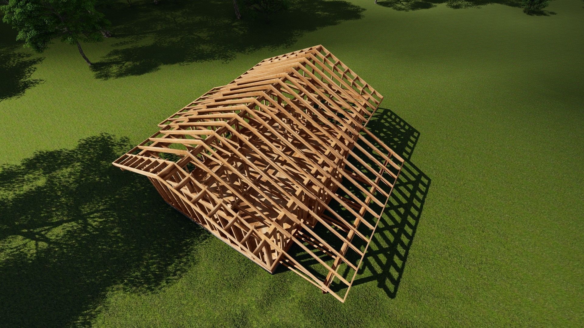 Small Framed House 3D model_7