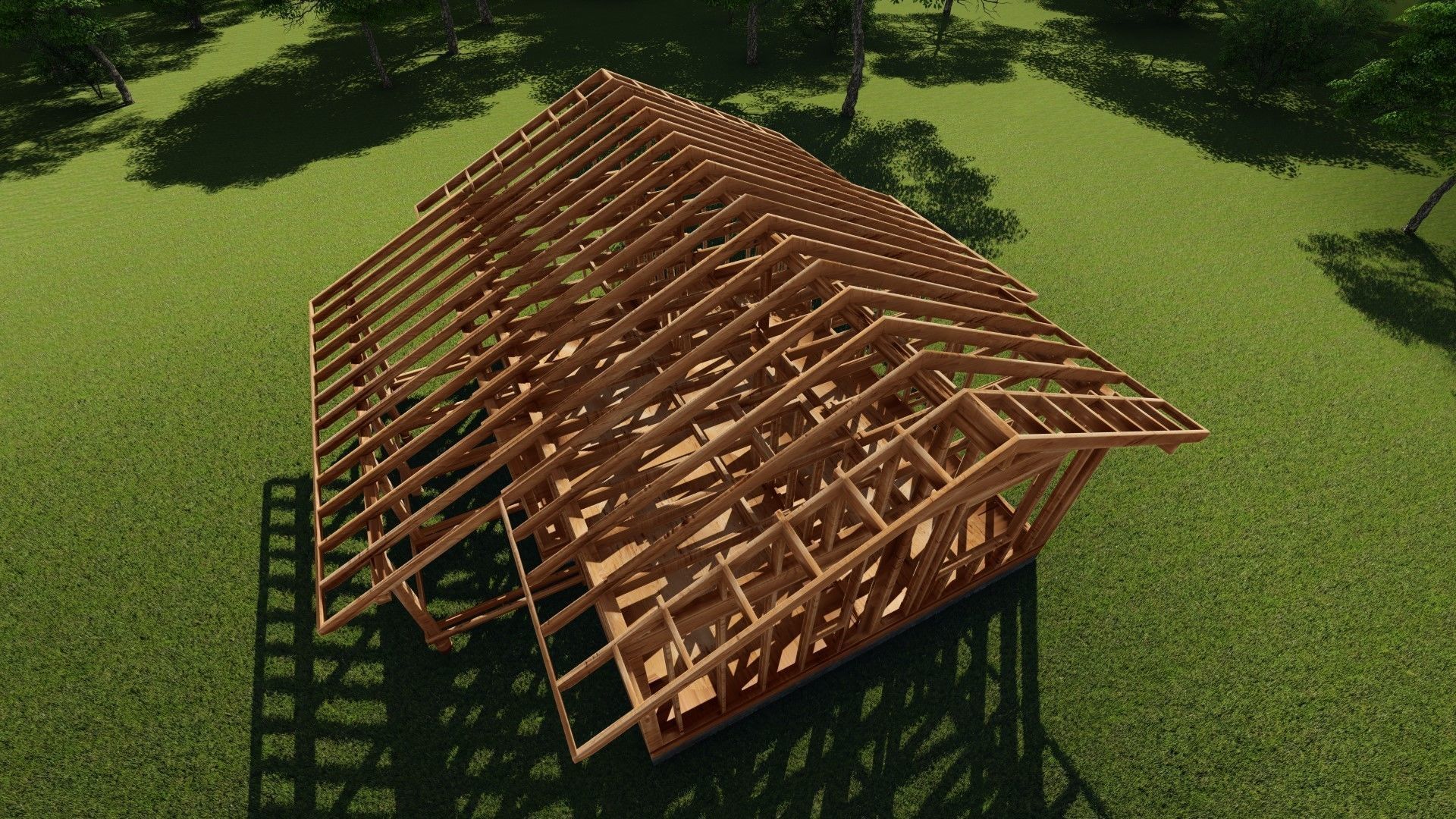 Small Framed House 3D model_6