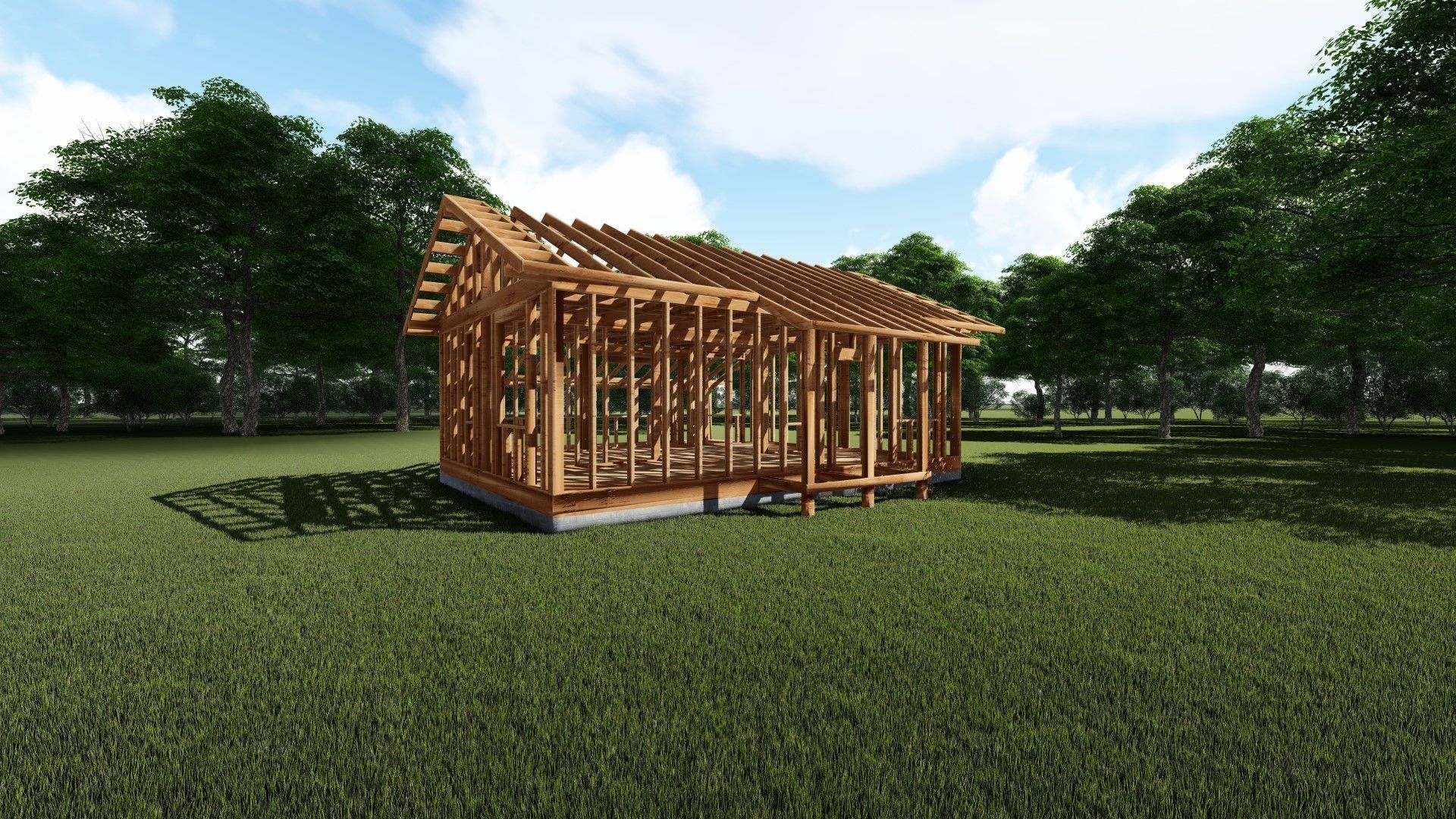 Small Framed House 3D model_8