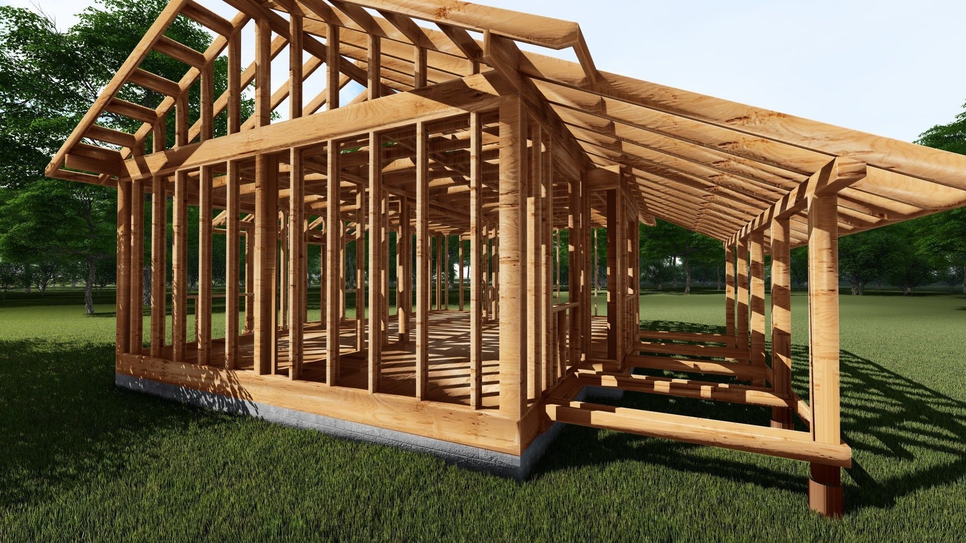 Small Framed House 3D model_3