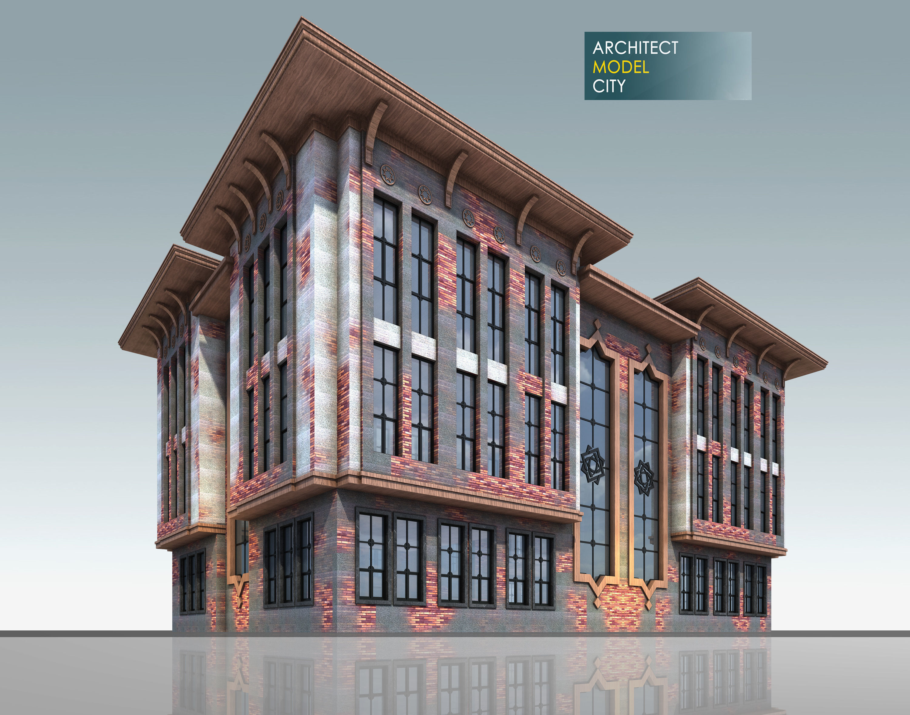 Old House Architectural 3d Model with Render Scene Low-poly 3D model_3