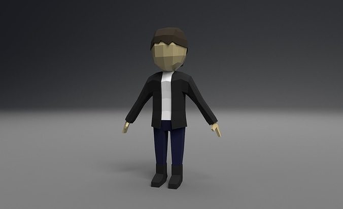  Low Poly Character with Animations Low-poly 3D model