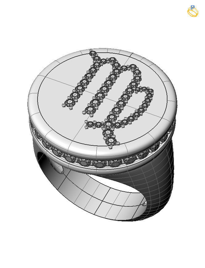 Virgo ring model 002 3D print model_2