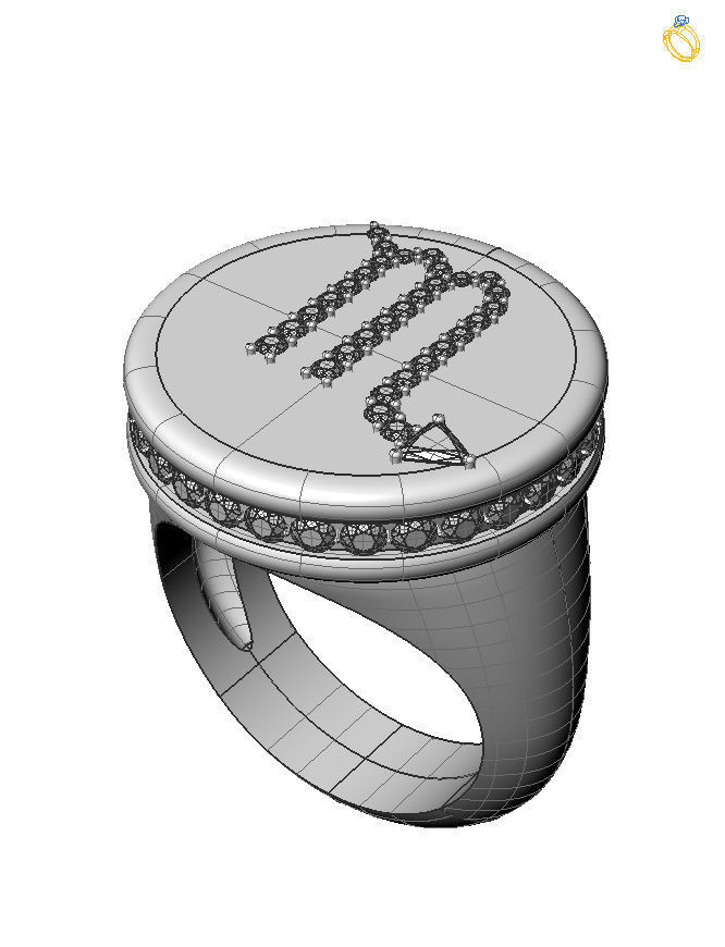Scorpio ring model 002 3D print model_2