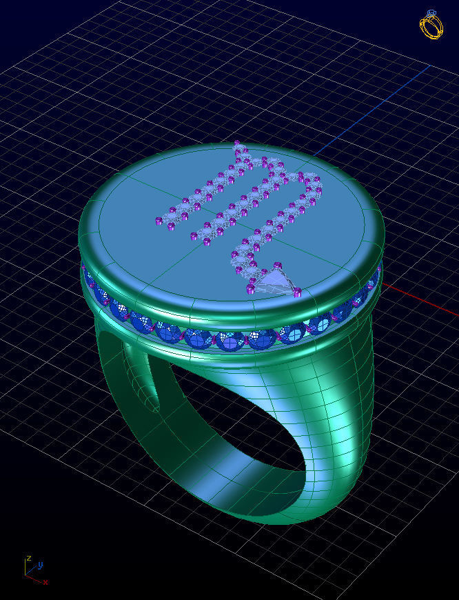 Scorpio ring model 002 3D print model_1