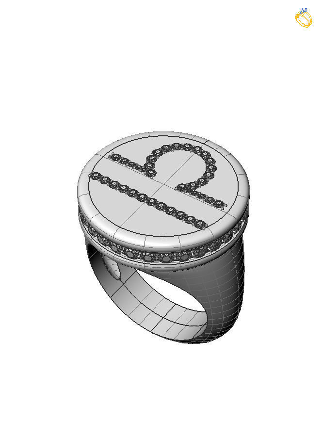 Libra ring model 002 3D print model_2