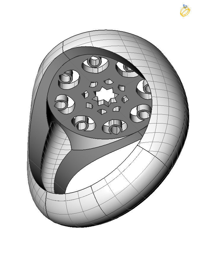 Leo ring model 002 3D print model_5
