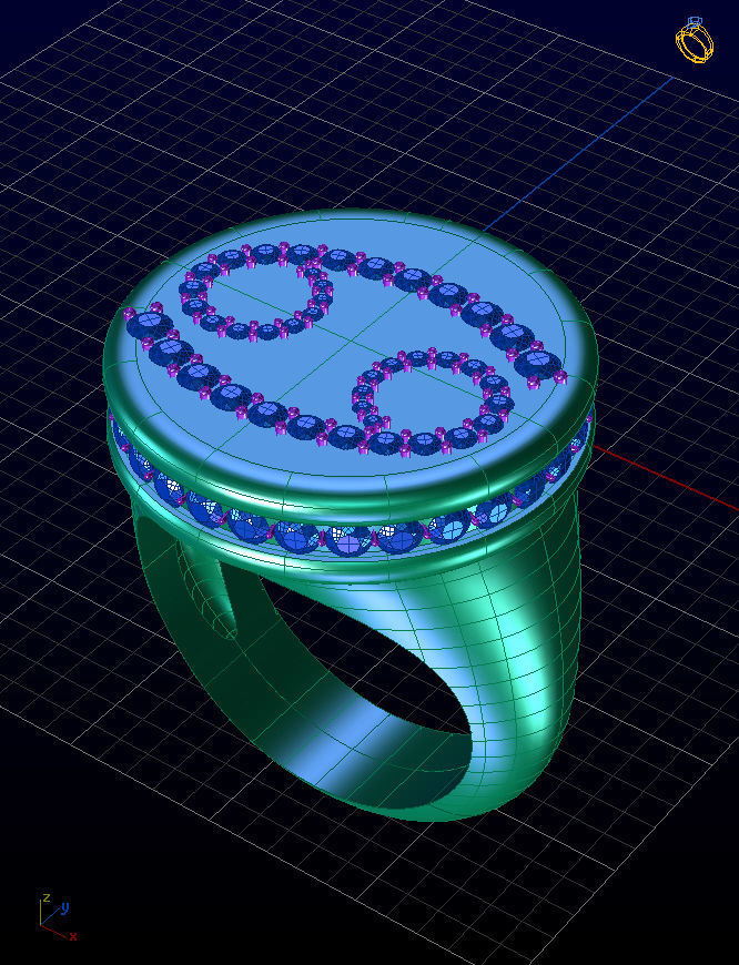 Cancer ring model 002 3D print model_1