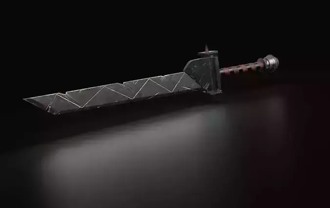 Spiked Fantasy Sword Free low-poly 3D model