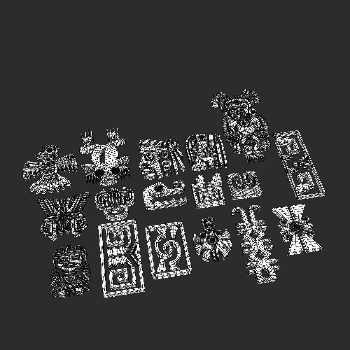 Maya ornament 3D model_8