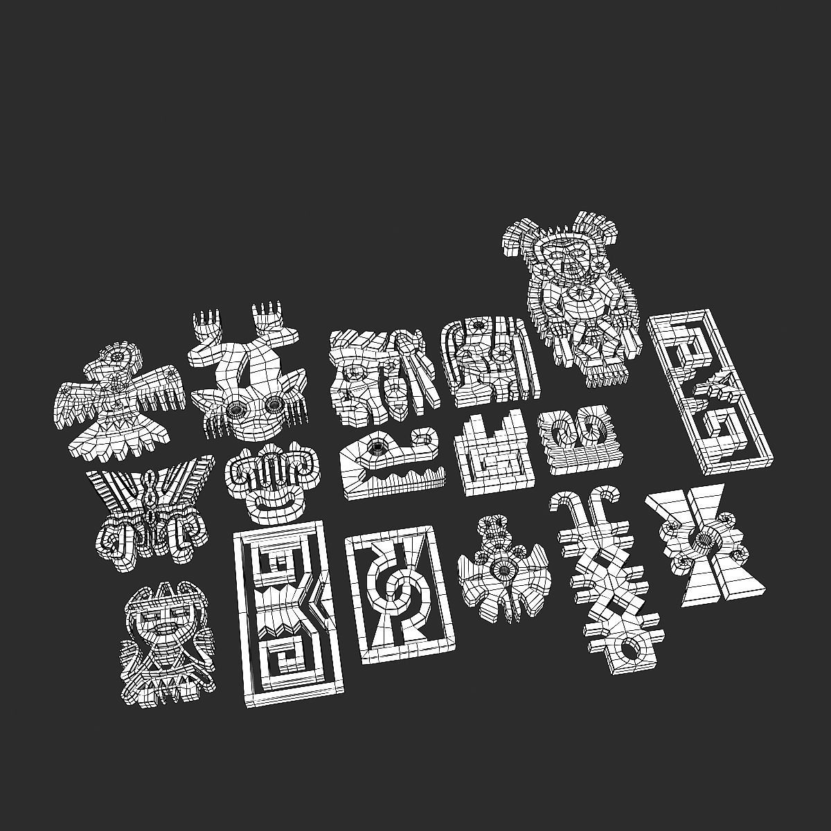 Maya ornament 3D model_7