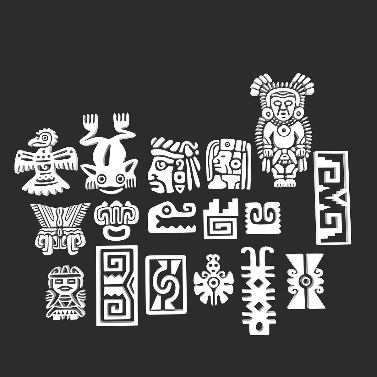 Maya ornament 3D model_5